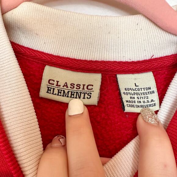 Vintage Christmas Sweater with Cat and Mouse Sweater Red - Picture 2 of 4